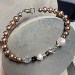 925 Sterling Silver Bracelet With Swarovski Crystal Pearls And More